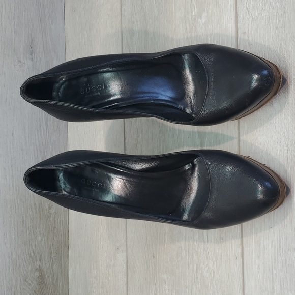 Gucci Black Platform Pump High Heels Y2K shoes 171372 sz 38.5C US 8.5 - Picture 2 of 14